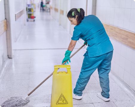 person mopping floor